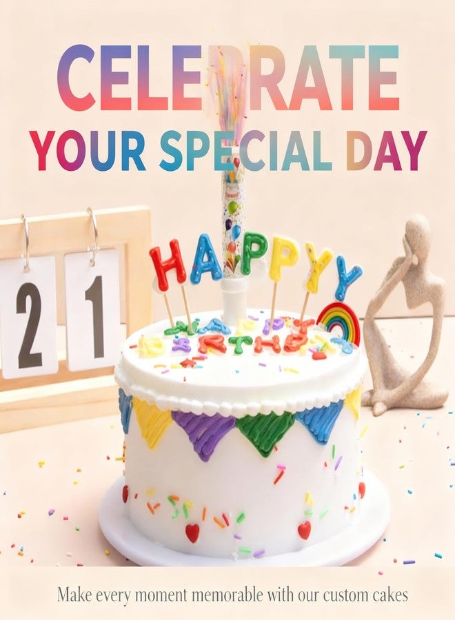 T-shin Sugar Sprinkle Popper Cake Topper Candle,Shower Your Cake in Edible Sugar,Funny Happy Birthday Candles Set,Party Supplies,Cake Decoration - Image 3